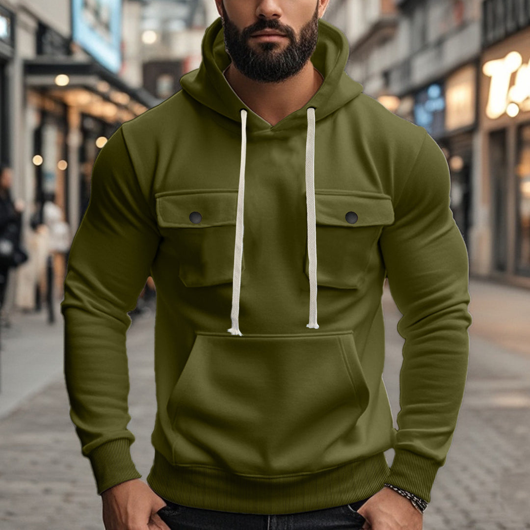 Herren Kapuzenpullover mit modernen Taschen und elastischen Bündchen Echoarchiv