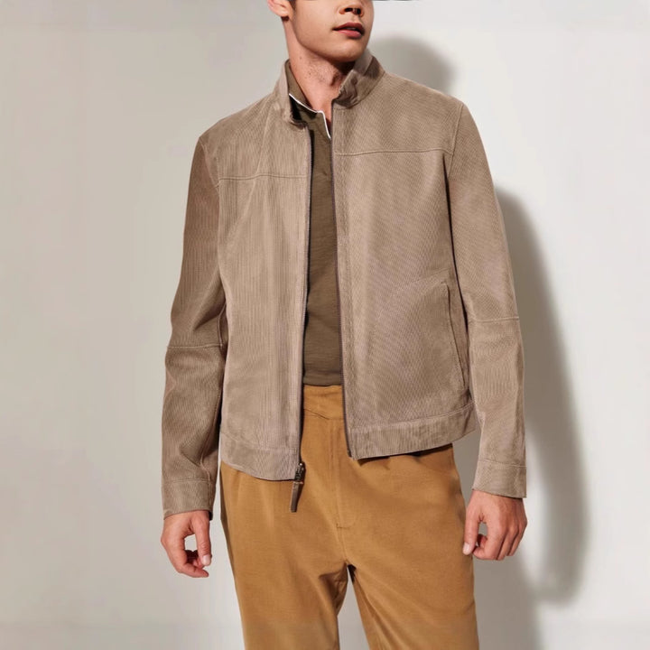 Herren Lederjacke mit strukturiertem Design Echoarchiv