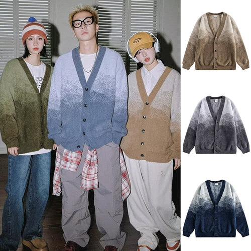 Damen Gemütliche Strickjacke mit Knopfleiste und V-Ausschnitt Echoarchiv