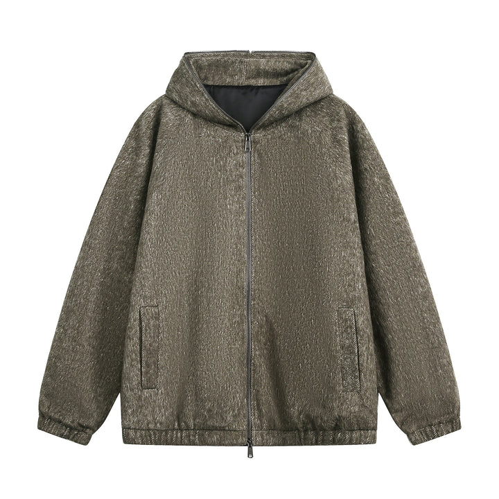 Unisex Technische Oversize-Kapuzenjacke im Wolloptik mit Zwei-Wege‑Reißverschluss Echo Archiv