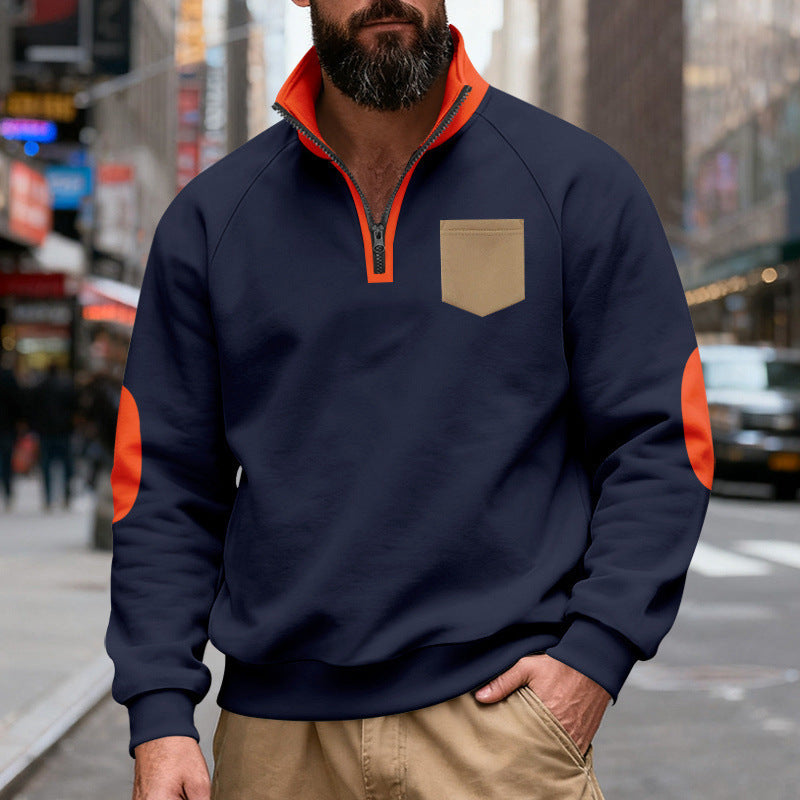 Herren Pullover mit Stehkragen und Reißverschluss Echoarchiv