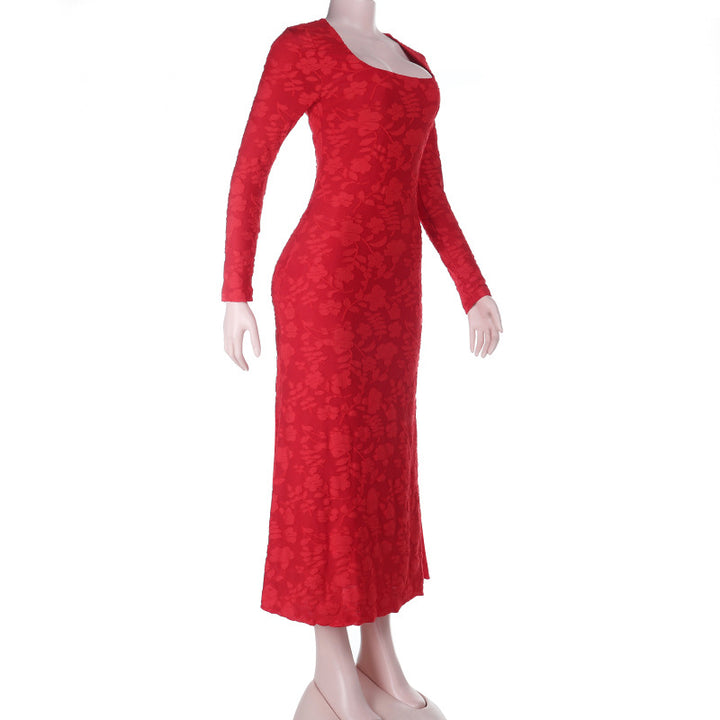Damen elegantes Maxikleid mit modischem Blumenmuster und raffinierten Langarmdetails Echo Archiv