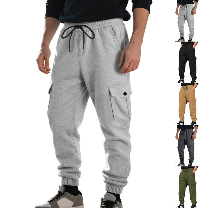 Herren Funktionale Cargo-Jogginghose mit Tunnelzug, Sicherheits-Flap-Taschen und elastischem Knöchelbündchen – Bravaro