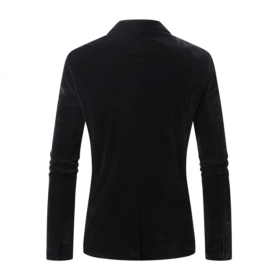 Herren eleganter Samtblazer mit feinen Details Echoarchiv