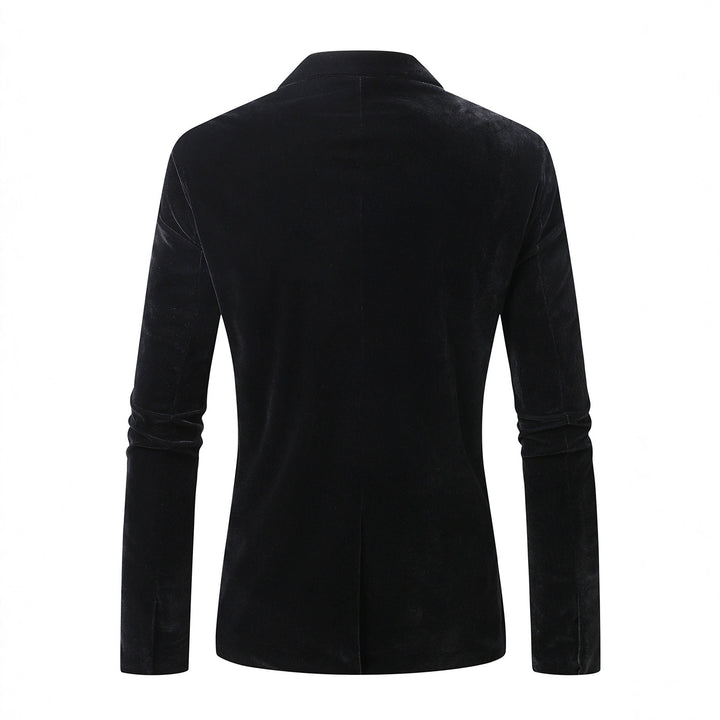 Herren eleganter Samtblazer mit feinen Details Echoarchiv
