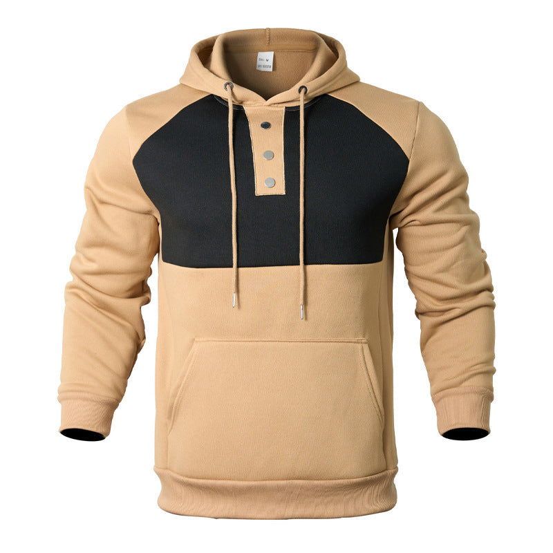 Herren modischer Kapuzenpullover mit Knopfleiste Echoarchiv