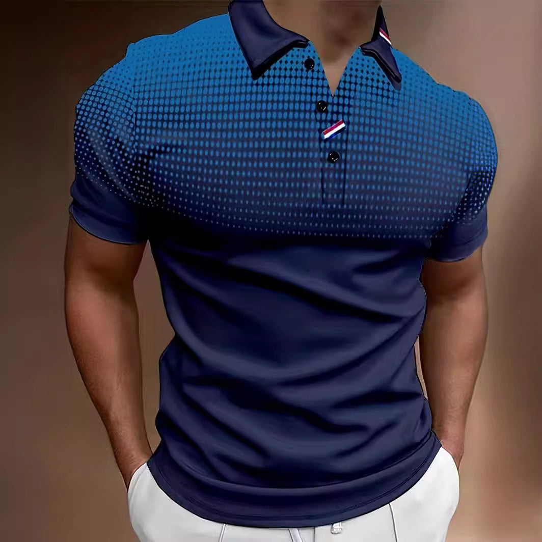 Herren Poloshirt mit modernem Punkte-Design und atmungsaktiver Stofftechnologie Echoarchiv