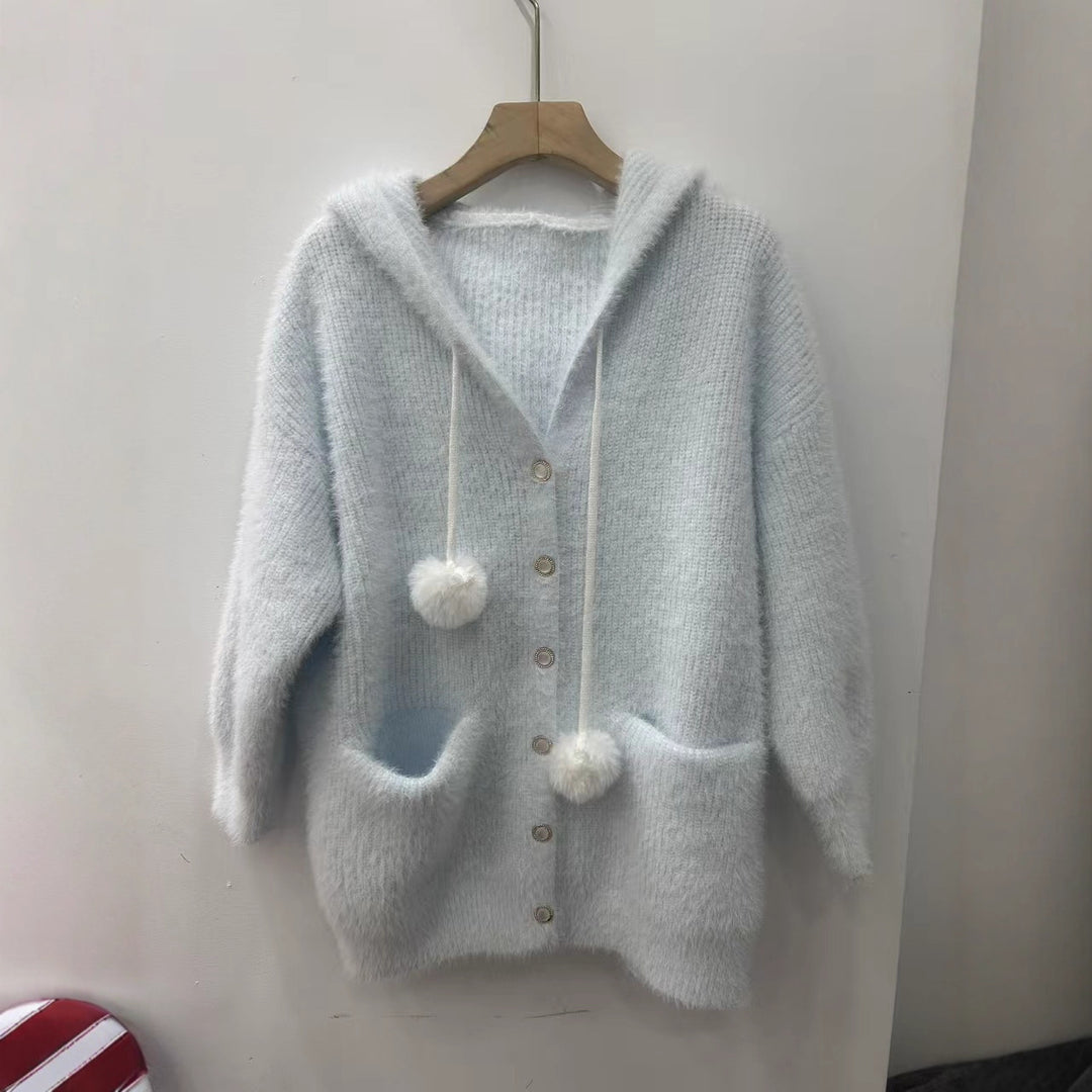 Damen Kuschelige Kapuzenjacke Echo Archiv