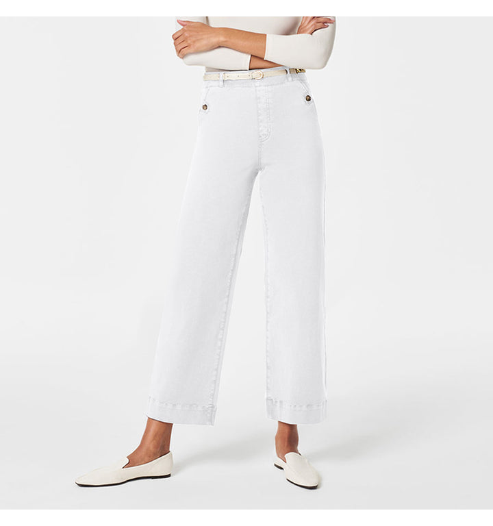 Damen Weite High-Waist Hose mit modischen Knopfdetails Echo Archiv