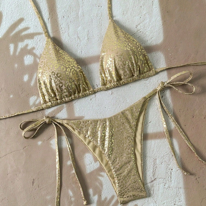 Damen Triangel-Bikini mit glitzerndem Leo-Design Echo Archiv