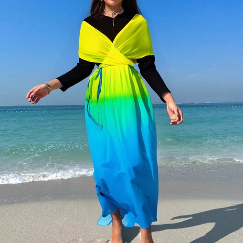Damen Strandkleid mit Wickel- und Farbverlauf Echo Archiv
