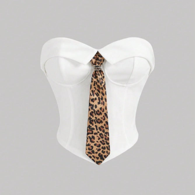 Damen Corsage mit modischem Tiermuster und tailliertem Schnitt Echo Archiv