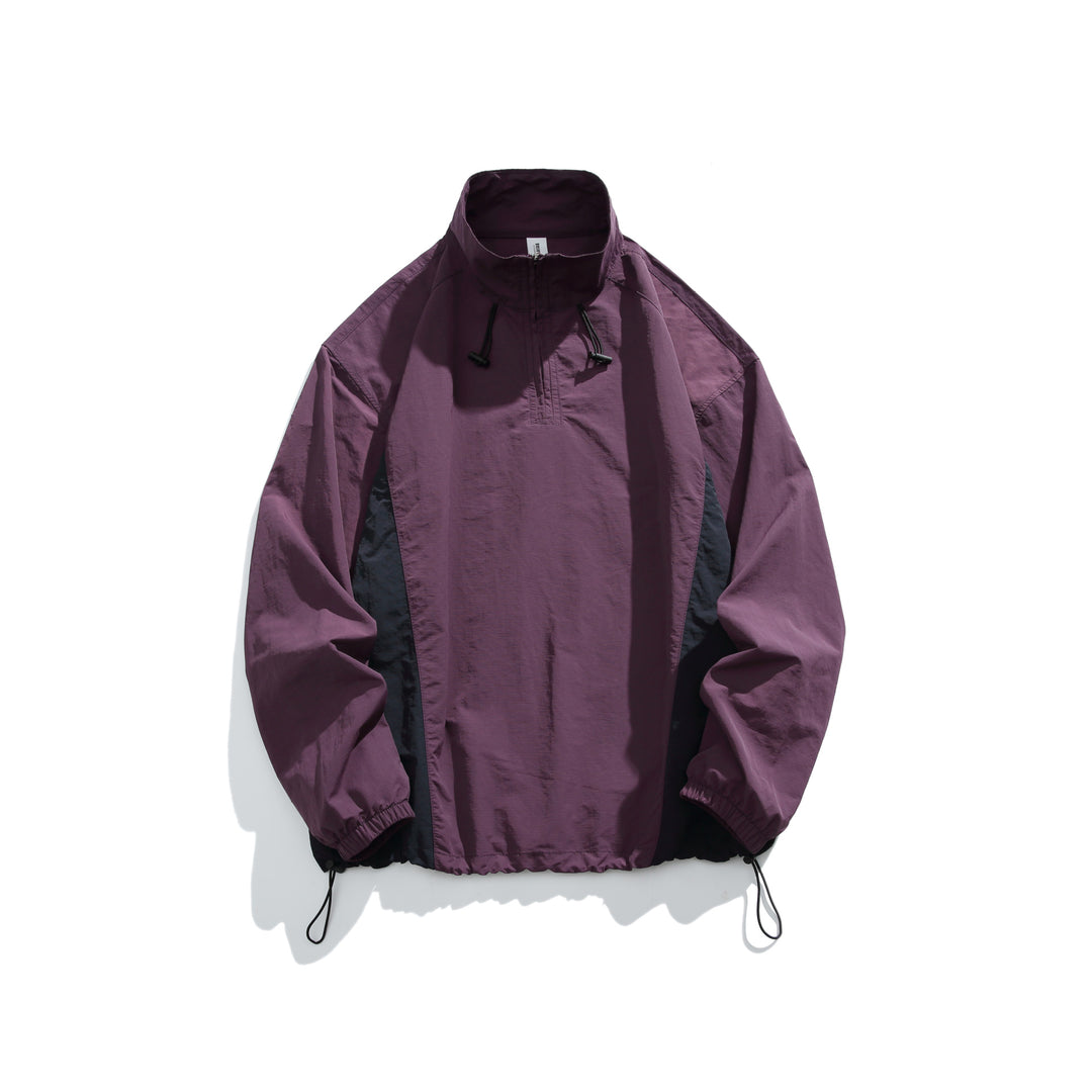 Herren leichter Nylon-Anorak mit Halbreißverschluss, Kordelzugsaum und Raglanärmeln Echo Archiv