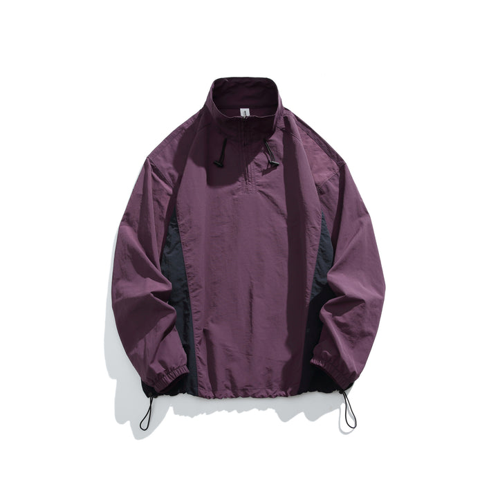 Herren leichter Nylon-Anorak mit Halbreißverschluss, Kordelzugsaum und Raglanärmeln Echo Archiv