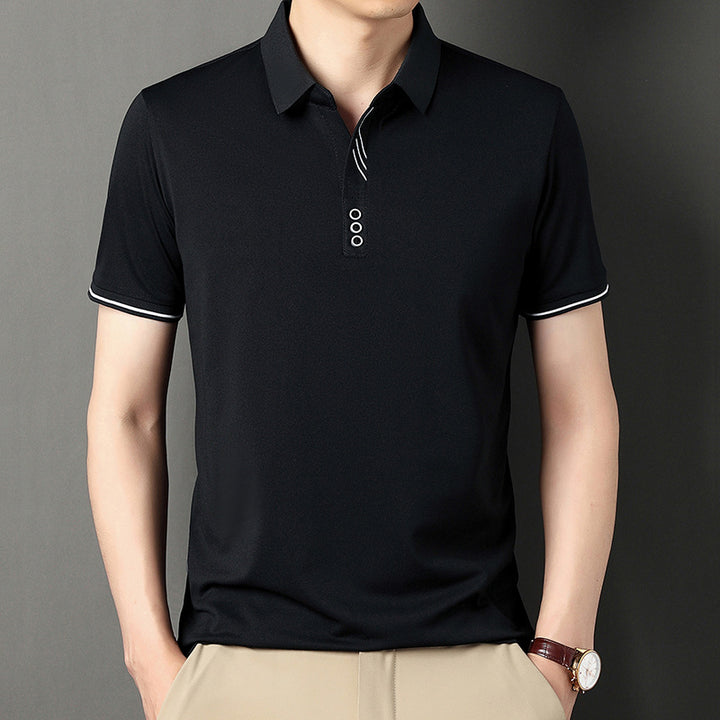 Herren Polohemd mit eleganter Knopfleiste und kontrastierendem Detail Echoarchiv