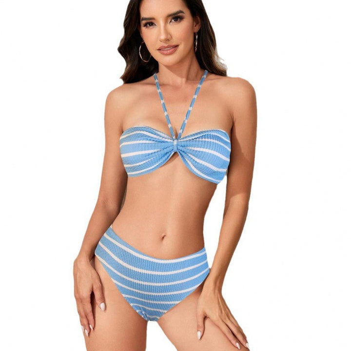 Damen Triangel-Bikini mit verspieltem Streifenmuster und verstellbarem Oberteil Echo Archiv