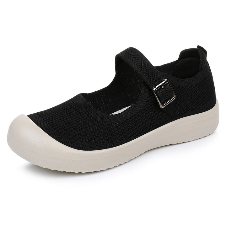 Damen nan gestrickter Mary-Jane Komfortschuh mit verstellbarem Riemen, atmungsaktivem Strickobermaterial und stoßdämpfender Leichtlaufsohle Echo Archiv