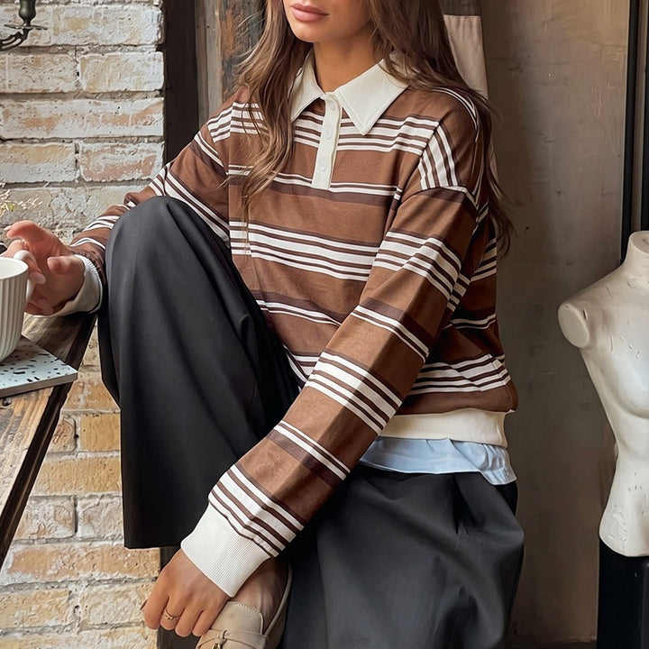 Damen Lässiger Pullover mit Polokragen Echo Archiv