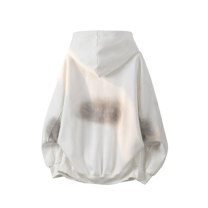 Unisex Oversize Kapuzenpullover mit handschriftlichem Grafik-Print, Kängurutasche & geripptem Saum Echoarchiv