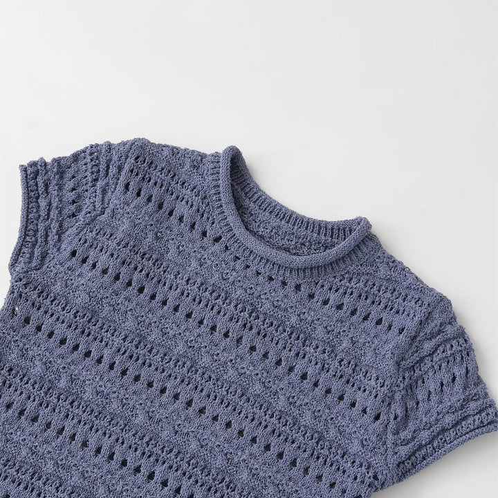 Damen Häkeloberteil mit strukturiertem Design und kurzen Ärmeln Echo Archiv