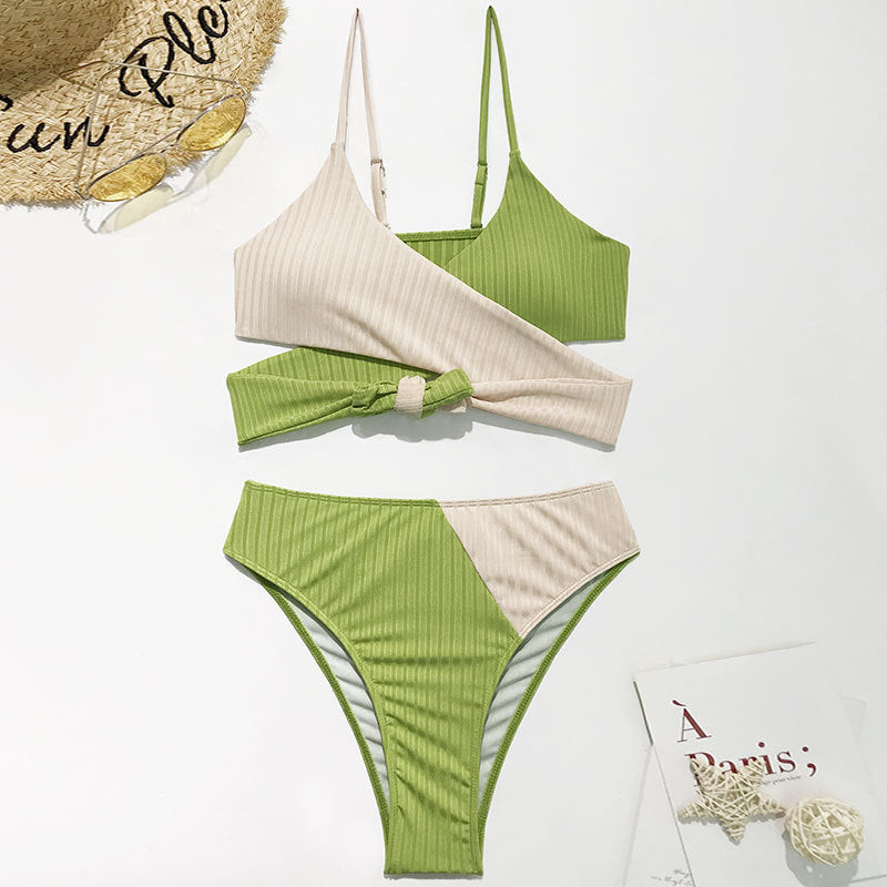 Damen Rippmuster Bikini-Set mit verstellbaren Trägern Echo Archiv