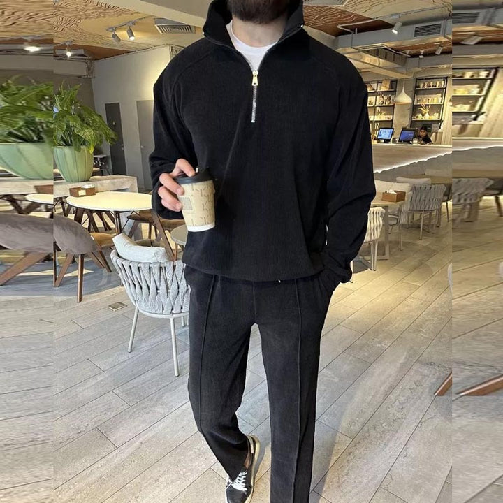 Herren modischer Zipper-Pullover und Jogginghose Set Echoarchiv