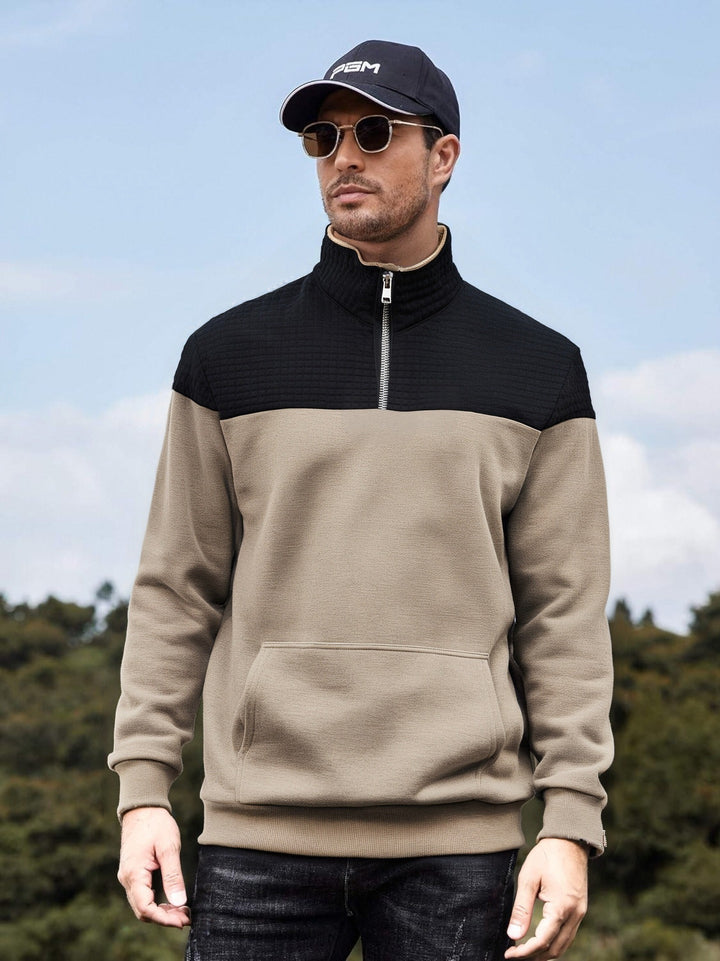 Herren funktionale Sweatjacke mit hochschließendem Kragen und praktischer Kängurutasche Echoarchiv