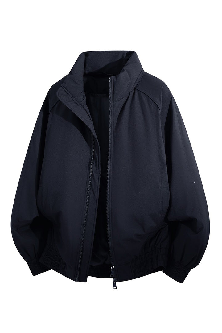 Unisex Oversize-Bomberjacke mit Stehkragen, elastischem Saum & wattierter Fütterung Echoarchiv