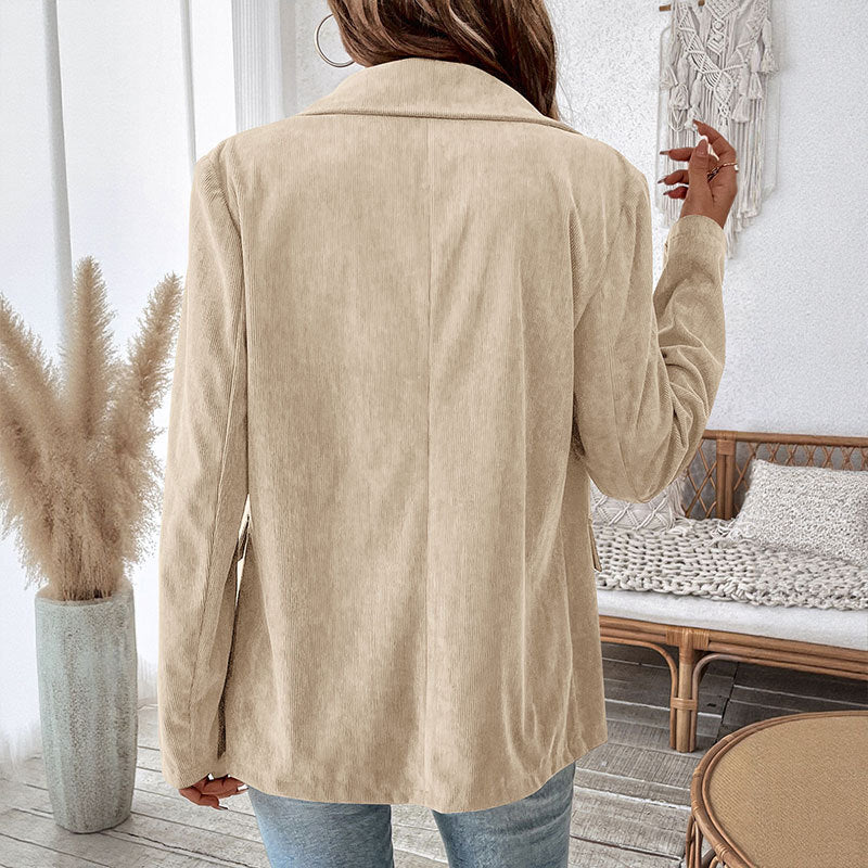 Damen Eleganter Cordblazer mit doppelter Knopfverschluss Echo Archiv