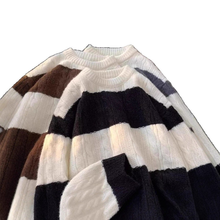Damen Lässiger Strickpullover mit Zopfmuster Echoarchiv