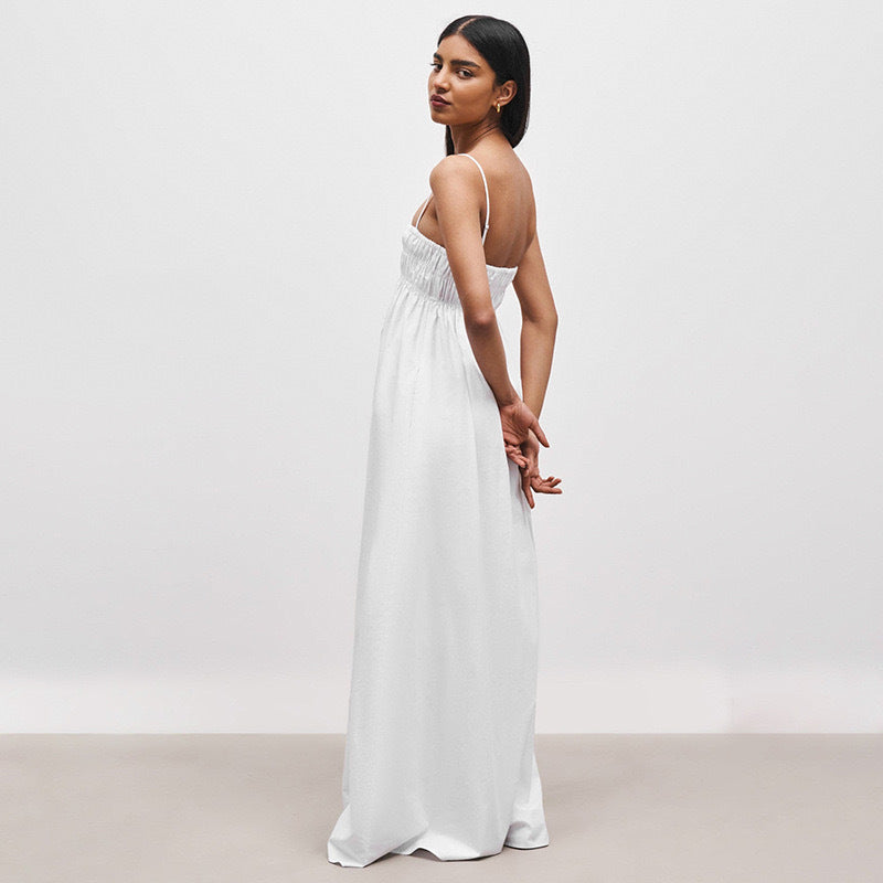 Damen Maxi-Kleid mit gerafftem Oberteil und seitlichen Taschen Echo Archiv