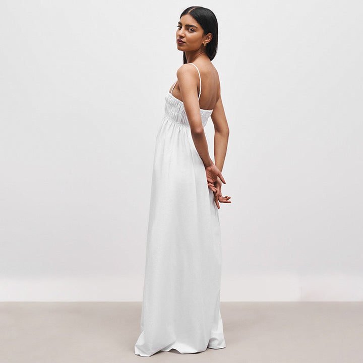Damen Maxi-Kleid mit gerafftem Oberteil und seitlichen Taschen Echo Archiv