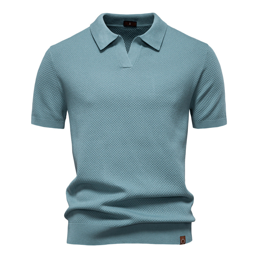 Herren Kurzärmliges Polo-Shirt mit strukturiertem Design Echoarchiv