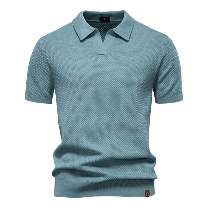 Herren Kurzärmliges Polo-Shirt mit strukturiertem Design Echoarchiv