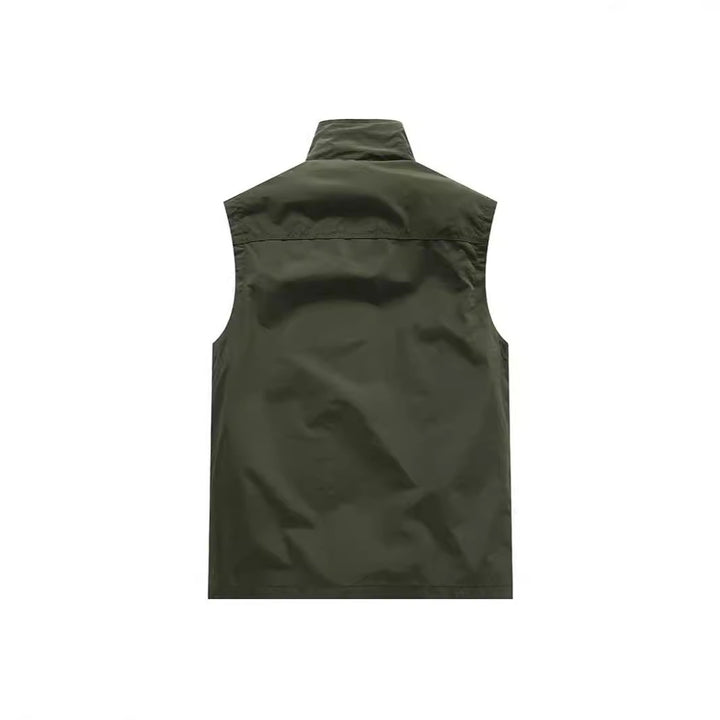Herren Leichte Utility-Weste mit Mesh-Innenfutter, Reißverschluss und hohem Stehkragen Echoarchiv