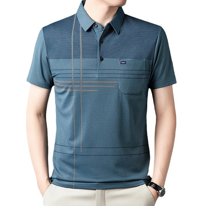 Herren Poloshirt mit atmungsaktiven Eigenschaften und modernem Grafikdesign Echoarchiv