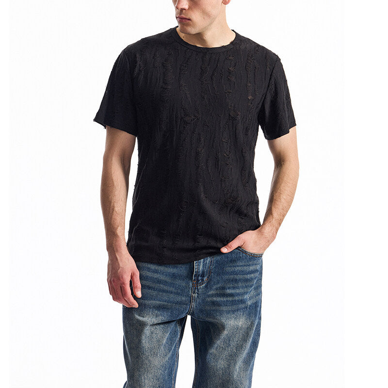 Herren T-Shirt mit einzigartigem Design und strukturierten Stoff Echoarchiv