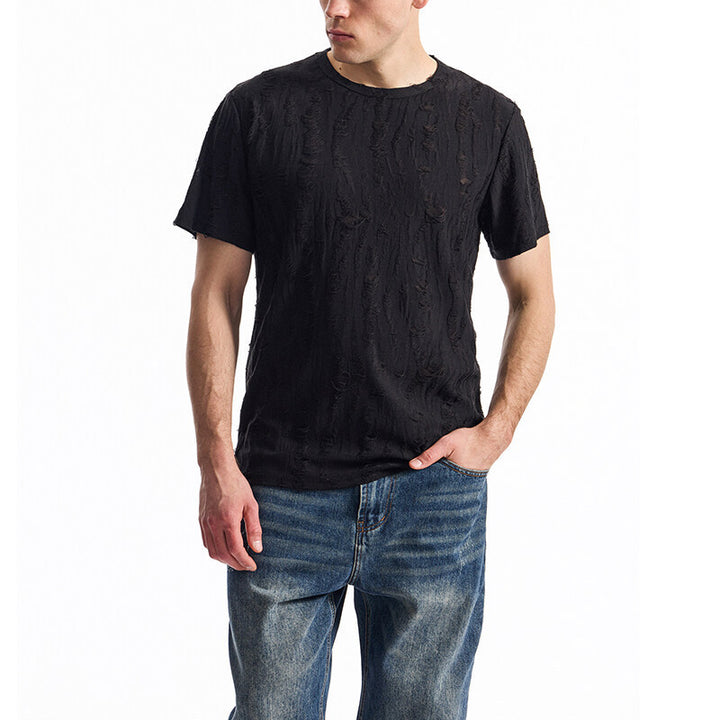 Herren T-Shirt mit einzigartigem Design und strukturierten Stoff Echoarchiv