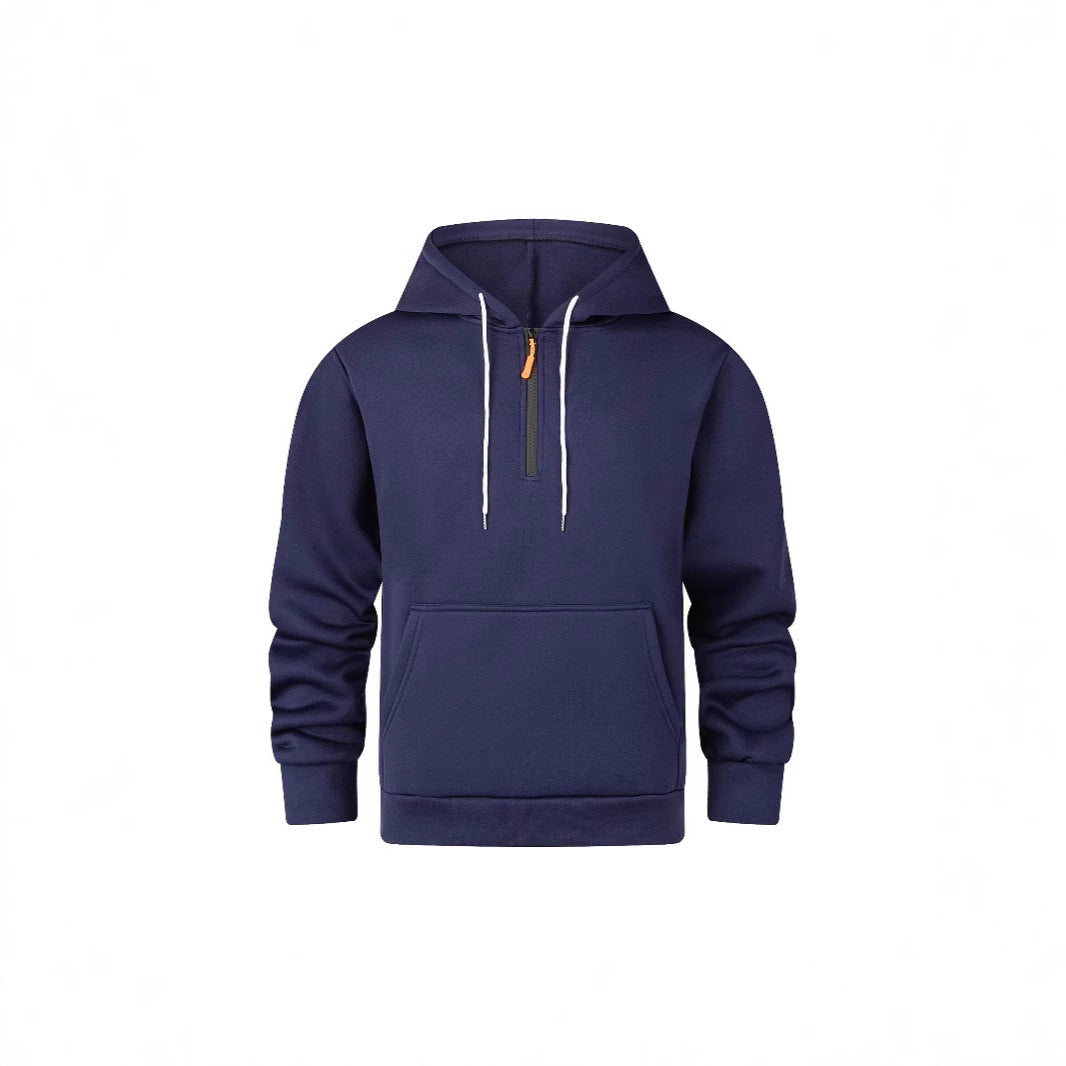 Herren moderner Kapuzenpullover mit halbem Reißverschluss und Kängurutasche Echoarchiv