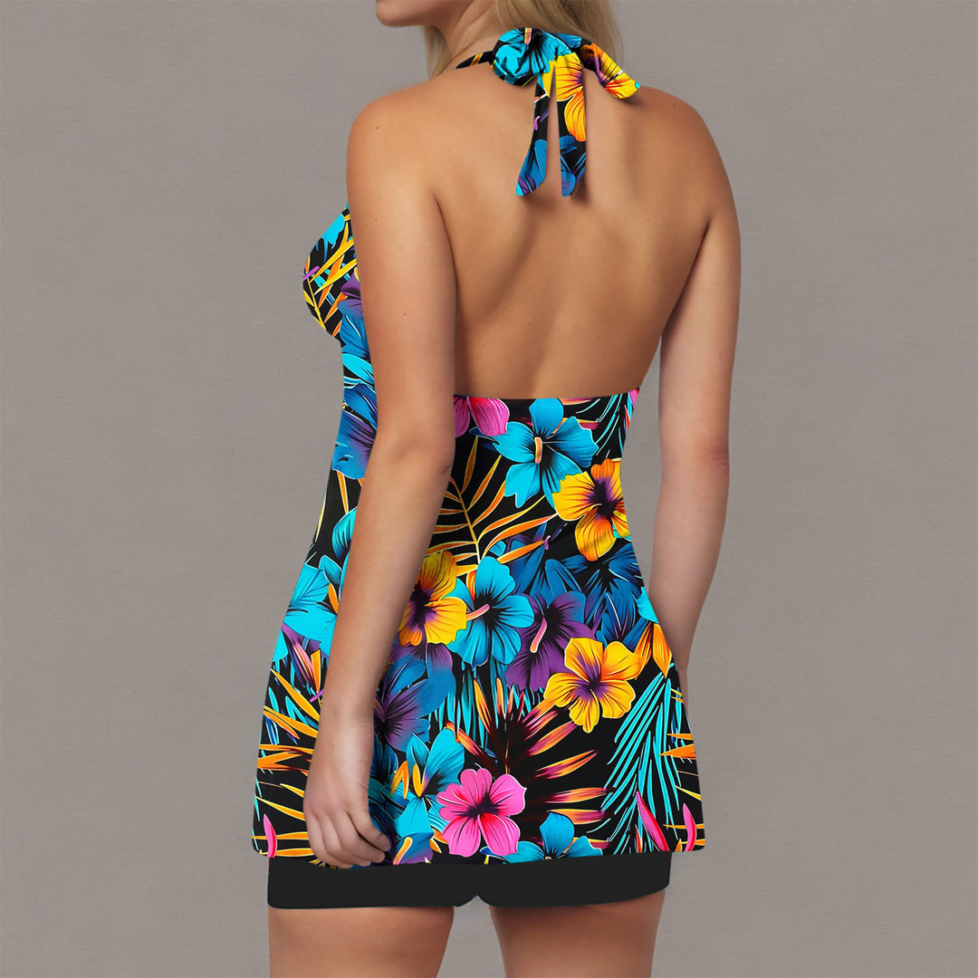 Damen Eleganter Badeanzug mit Wickel-Design Echo Archiv