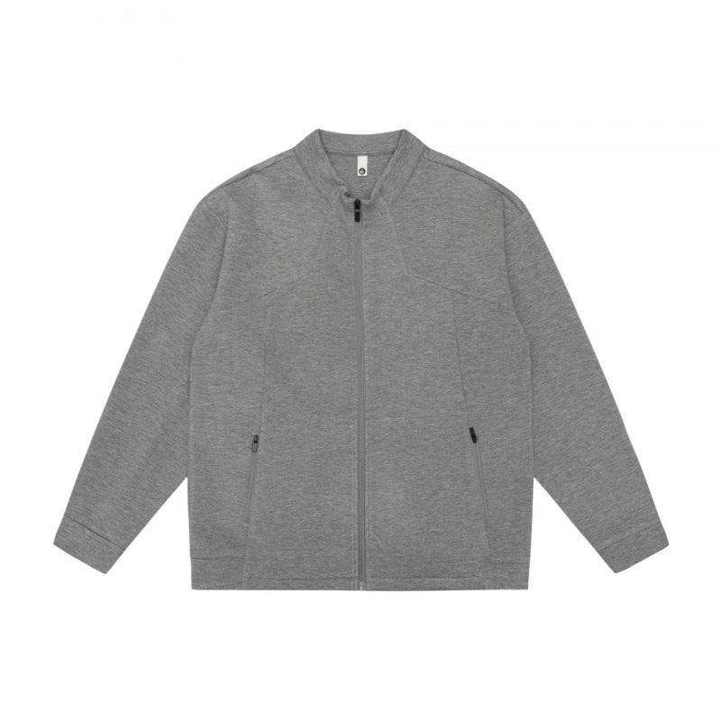 Unisex Minimalistische Oversize Zip-Jacke mit Stehkragen und verdeckten Reißverschlusstaschen Echo Archiv