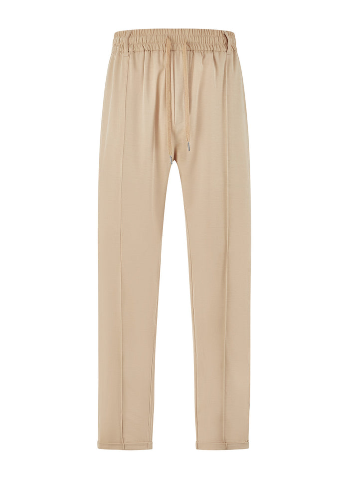 Damen nan elegante Jersey-Hose mit Bügelfalte Tunnelzugbund und schmaler Beinführung Echo Archiv