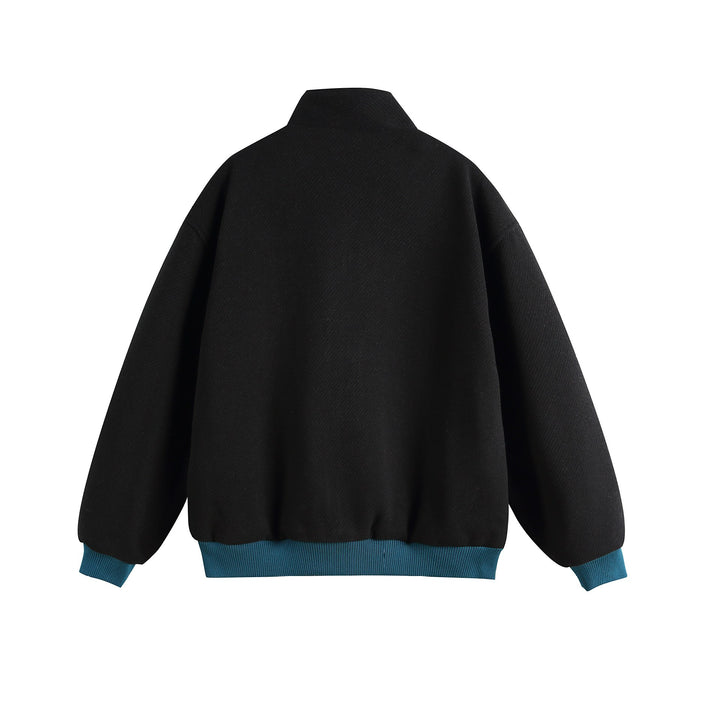 Damen Leichte Stehkragen-Jacke mit folkloren Stickapplikationen und gerippten Bündchen Echoarchiv