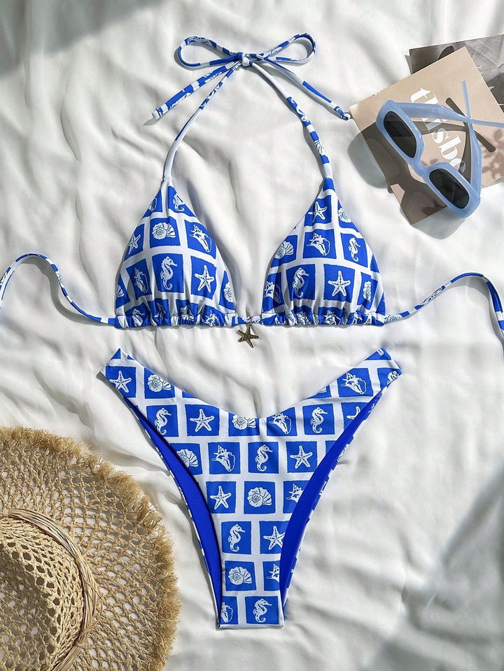 Damen Triangel-Bikini mit maritime Motiven Echo Archiv
