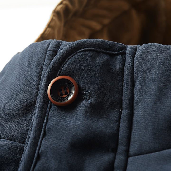 Herren wattierter Parka im Canvas-Look mit Teddyfleece-Innenfutter und Kapuze Echoarchiv