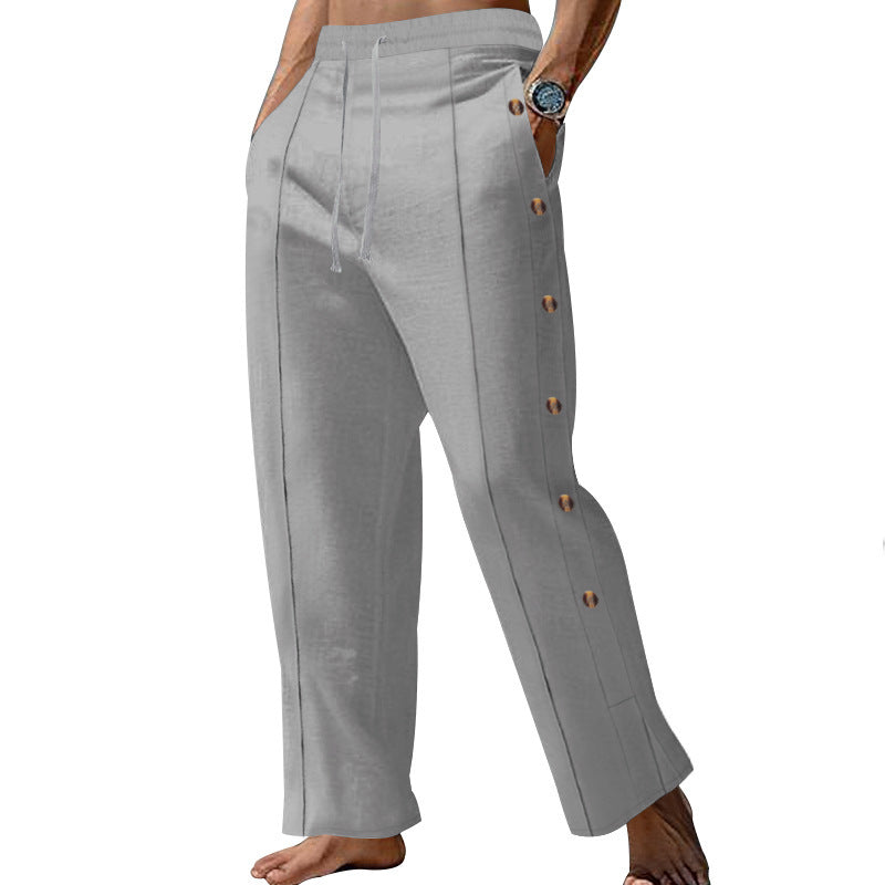 Herren elegante Sommerhose mit seitlichen Knöpfen Echoarchiv