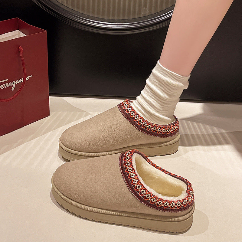 Damen Gefütterte Slipper‑Mules mit Teddyfutter und geflochtenem Saum Echo Archiv