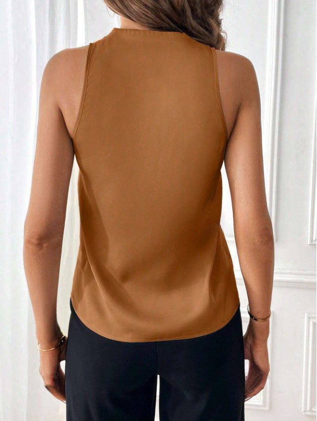 Damen Satin-Cami-Top mit tiefem V-Ausschnitt und elegantem Fall Echoarchiv