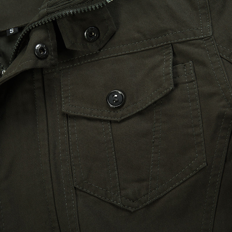 Herren nan robuste Canvas-Fieldjacke mit Stehkragen, Epauletten und multifunktionalen Taschen Echo Archiv