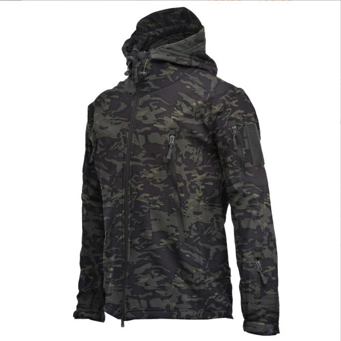 Herren taktische Softshelljacke mit Kapuze, Tarnmuster und ergonomischem Stretchschnitt Echo Archiv